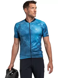 Koszulki sportowe męskie - Schöffel Koszulka kolarska "Vertine" w kolorze niebieskim - grafika 1