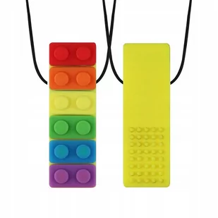 Gryzak Logopedyczny Terapeutyczny Naszyjnik Klocek - Gryzaki dla dzieci - miniaturka - grafika 1