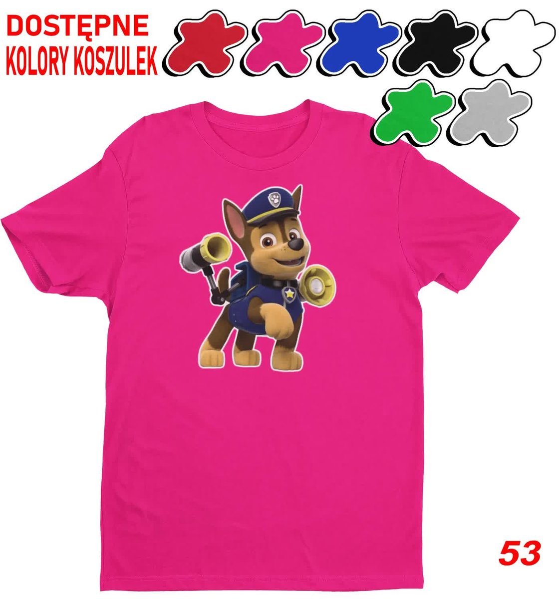 Dziecięca Koszulka Z Nadrukiem Duży Wybór Psi Patrol Chase Rocky -L 146-152