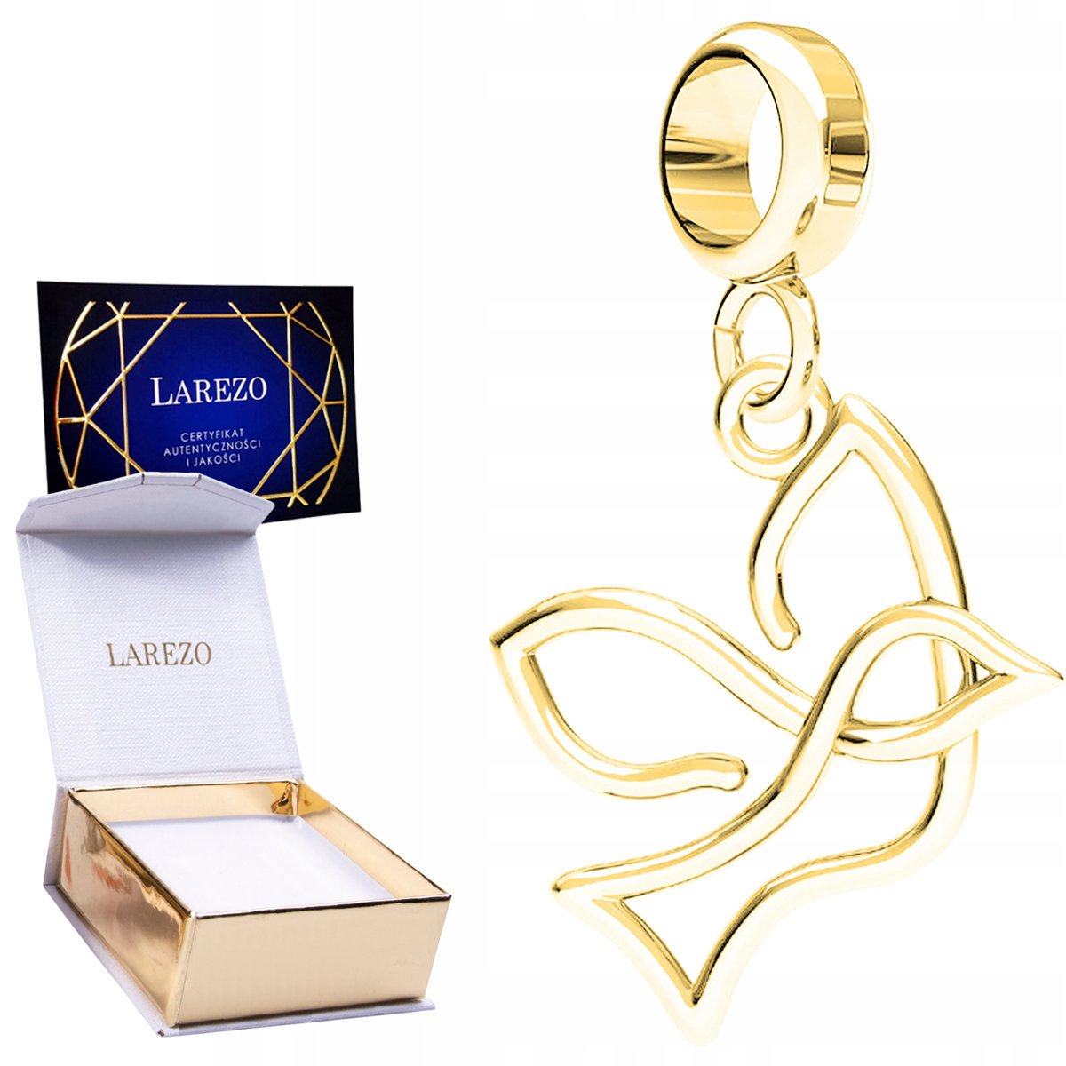 CHARMS ZŁOTY Wiszący Ażurowy Ptak Ptaszek Jaskółka Wróbel Kruk SREBRO 925