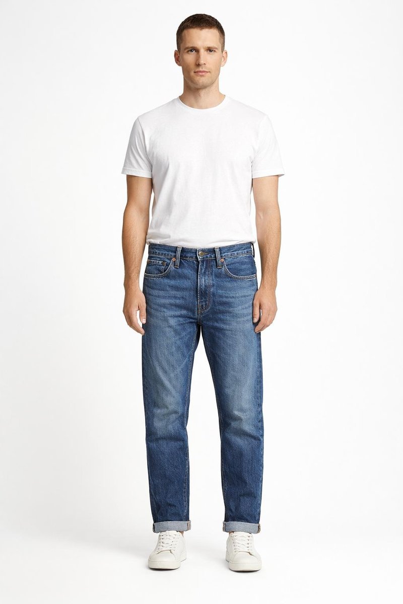 LEVIS JEANSY PROSTE NIEBIESKIE Z PRZETARCIAMI BAWEŁNA ELASTAN 33 17AA