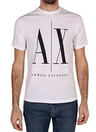 Koszulki męskie - Armani Exchange T-shirt męski 8nztpazjh4z, biały, M - miniaturka - grafika 1