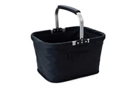 Torby i wózki na zakupy - Kosz na zakupy składany z kieszonką na zamek czarna torba zakupowa do 10 kg - miniaturka - grafika 1