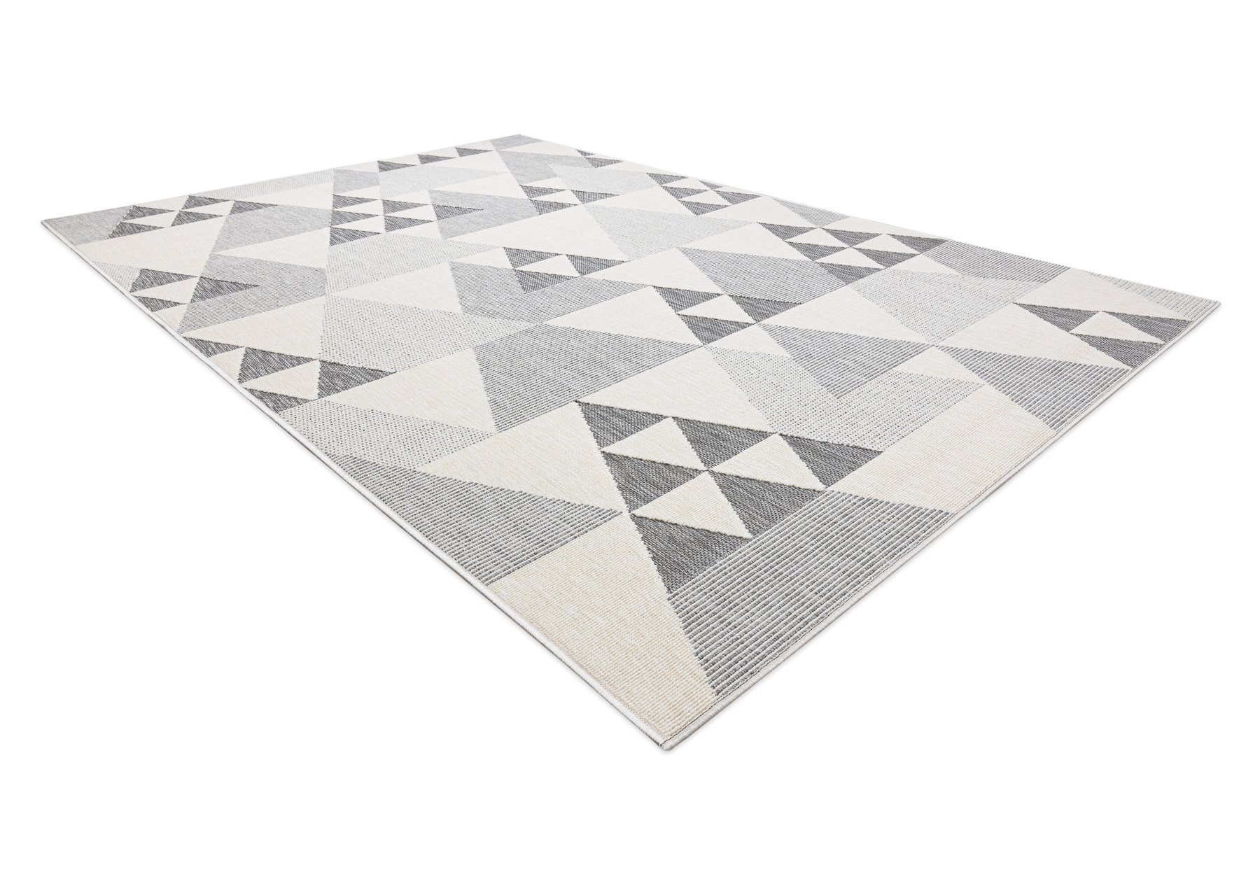 Dywan SPRING 20409662 trójkąty sznurkowy, pętelkowy - krem beżowy 140x200 cm