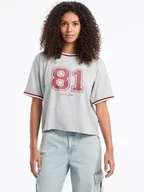 Koszulki i topy damskie - Guess Jeans T-Shirt W5YI19 K8HM0 Szary Regular Fit - miniaturka - grafika 1