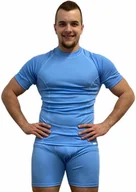 Koszulki sportowe męskie - SPORT T-shirt z krótkim rękawem - męska .L .lazur - miniaturka - grafika 1