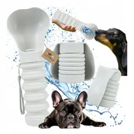 Shakery i bidony sportowe - BIDON dla Psa na wodę SILIKONOWY SKŁADANY z miską turystyczna BUTELKA 550ml - miniaturka - grafika 1