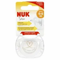 Smoczki uspokajające - Nuk Smoczek uspokajający silikonowy 0-6m Star 10730717 - miniaturka - grafika 1