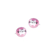 Kolczyki - Kolczyki srebrne 925 z emalią Kotek Pusheen Różowy dla małej damy PREZENT - miniaturka - grafika 1