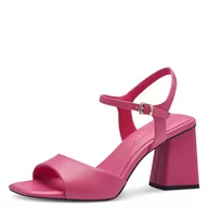 Sandały damskie - MARCO TOZZI Feel Me sandały damskie, miękka podszewka, wegańskie, 2-28321-42 sandały z obcasem, różowy (Hot Pink), 42 EU - miniaturka - grafika 1