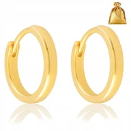 Biżuteria dla dzieci - ZŁOTE KOLCZYKI DLA DZIEWCZYNKI ZE STALI CHIRURGICZNEJ MAŁE KOŁA, KÓŁKA 18K - miniaturka - grafika 1