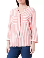 Bluzki damskie - TOM TAILOR 1016190 bluzka w paski Kobiety, 30587 - pink offwhite vertical stripe, 32 - miniaturka - grafika 1