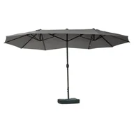 Parasole ogrodowe - Outsunny Podwójny Parasol Ogrodowy ze Stojakiem Korbowym Ciemnoszary Owalny 460 x 270 x 240 cm - miniaturka - grafika 1