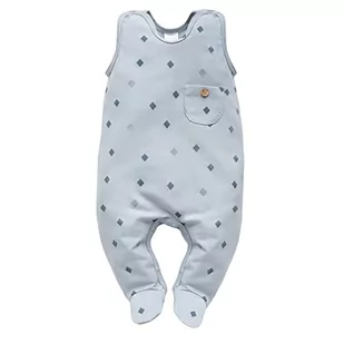 Pinokio Dziecięcy kombinezon Charlie, 95% bawełna, 5% elatane blue with diamonds, unisex rozm. 56-68 (56), niebieski, 56 - Śpiochy dla niemowląt - miniaturka - grafika 1