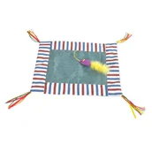 Zabawki dla kotów - Love Story Mata do zabawy dla kota z frędzlami i myszką 45 x 35 cm 6ANI989 - miniaturka - grafika 1