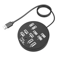 Huby USB - Hub USB 2.0 10 portów max 1TB przewód 60cm - miniaturka - grafika 1