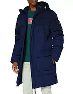 Kurtki męskie - Urban Classics Męska kurtka puchowa parka, ciemnoniebieski/granatowy, M - miniaturka - grafika 1