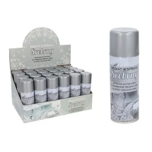 Brokat w sprayu srebrny - Ozdoby bożonarodzeniowe - miniaturka - grafika 1