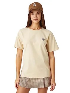 Koton Damska koszulka z krótkim rękawem Crew Neck Koala Embroidered, beżowy (050), L - Koszulki i topy damskie - miniaturka - grafika 1