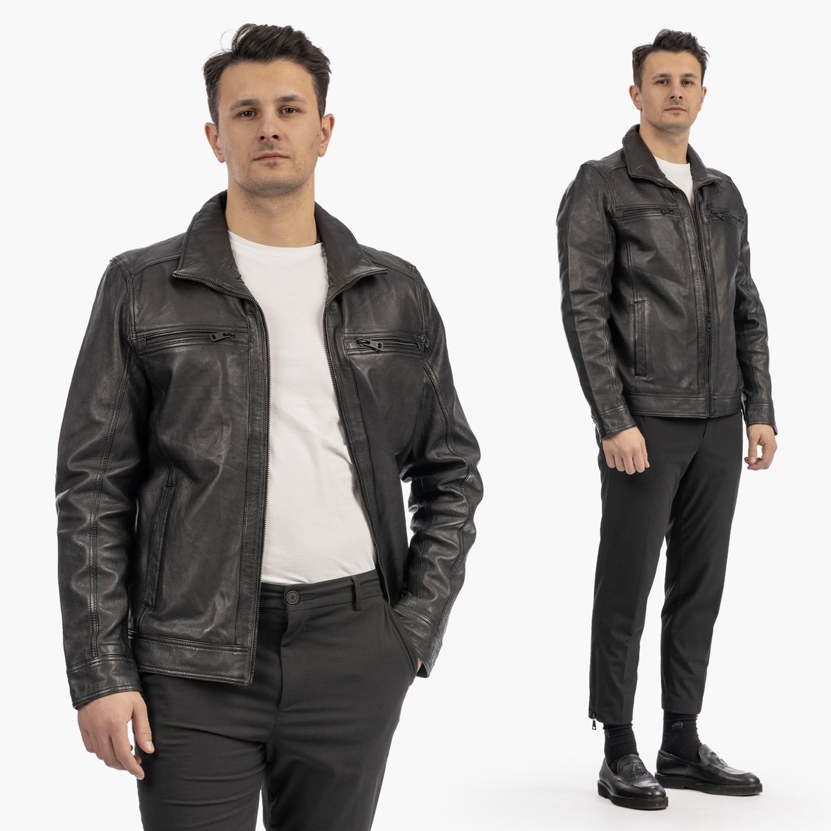 Kurtka Męska DONDERS Skóra Naturalna Klasyczna Elegancka Czarna XL