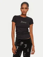 Koszulki i topy damskie - Juicy Couture T-Shirt Dot Ruched JCWCT24311 Czarny Slim Fit - miniaturka - grafika 1