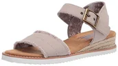 Sandały damskie - Skechers BOBS Desert Kiss-Frayed sandały damskie, Light Taupe Canvas, 40 EU - miniaturka - grafika 1