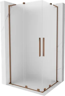 Mexen Velar L Duo kabina prysznicowa rozsuwana 100x90 cm, szron, różowe złoto - 871-100-090-02-33-60 - Kabiny prysznicowe - miniaturka - grafika 1