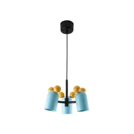 Lampy sufitowe - Jasnoniebieska lampa wisząca z metalowym kloszem Mouse II – GTV - miniaturka - grafika 1