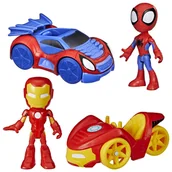 Figurki dla dzieci - Marvel Spidey i Super-Kumple Zestaw Figurka Iron Man z Pojazdem F3922 + Spidey z Pojazdem F19440 - miniaturka - grafika 1