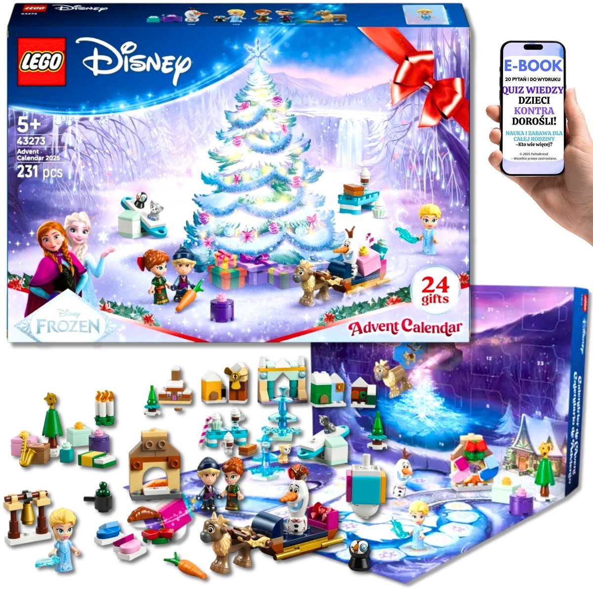 LEGO KALENDARZ ADWENTOWY Dla Dziewczynki 2025 DISNEY FROZEN Kraina Lodu (43273) Dla Wnuczki Córki + EBOOK-2