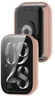 Akcesoria do smartwatchy - Bizon Etui ze szkłem do zegarka Case+Glass Watch do Xiaomi Mi Smart Band 9 Pro, różowe - miniaturka - grafika 1