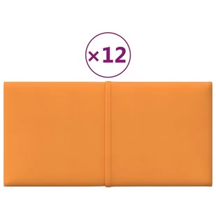 Panele ścienne, 12 szt., żółte, 30x15 cm, tkanina, 0,54 m² - Panele ścienne i boazeria - miniaturka - grafika 3