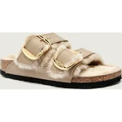 Klapki i japonki damskie - Birkenstock Skórzane klapki Arizona BB Shearling narrow fit - miniaturka - grafika 1