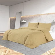 Pościel - vidaXL Zestaw pościeli, kolor taupe, 135x200 cm, bawełna - miniaturka - grafika 1