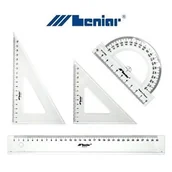 Przybory szkolne - Leniar Zestaw kreślarski 30cm linijka + dwie ekierki + kątomierz - miniaturka - grafika 1
