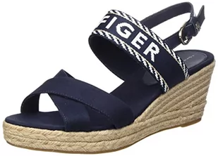 Tommy Hilfiger Damskie sandały sezonowe z espadrylem środkowym, niebieski (Kosmiczny Błękit), 42 EU - Espadryle damskie - miniaturka - grafika 1