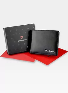 Pierre Cardin, Portfel skórzany męski, Tilak51 8825, czarny, ochrona RFID, mały - Portfele - miniaturka - grafika 1