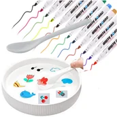 Dekoratorstwo - 12 Magiczne pisaki wodne do rysowania na wodzie pływające długopisy + łyżeczka czary mary - miniaturka - grafika 1