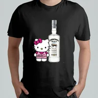 Koszulki męskie - KOSZULKA Z NADRUKIEM MĘSKA T-SHIRT HELLO KITTY ŻUBRÓWKA BIAŁA MEM r. L #9 - miniaturka - grafika 1