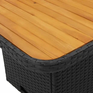 Stół ogrodowy, czarny, 110x110x71 cm, polirattan i akacja Lumarko! - Stoły ogrodowe - miniaturka - grafika 10