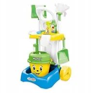 Zabawy w naśladowanie dorosłych - DUŻY ZESTAW DO SPRZĄTANIA DLA DZIECI WÓZEK MIOTŁA MOP WIADERKO - miniaturka - grafika 1