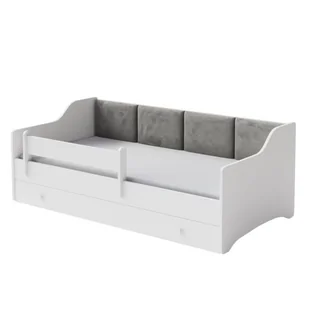 Łóżko dziecięce ERYK z szufladą i barierką 160x80 panel szary - Łóżka dla dzieci i młodzieży - miniaturka - grafika 1