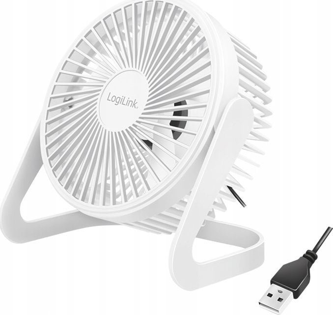 Wentylator USB LogiLink USB wentylator biurkowy 6'' biały