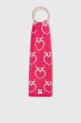 Szaliki i chustki dla dzieci - Pinko Up szalik z domieszką wełny kolor różowy wzorzysty - miniaturka - grafika 1