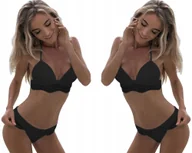 Stroje kąpielowe - STRÓJ KĄPIELOWY DWUCZĘŚCIOWY KOSTIUM KORONKA BIKINI USZTYWNIANY PUSH UP L - miniaturka - grafika 1