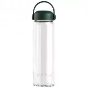 Vialli Design Szklana butelka na wodę Fuori zielona 30275 540 ml - Butelki termiczne - miniaturka - grafika 1