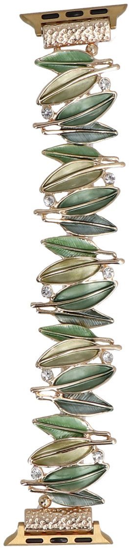 GlacierX bransoleta do smartwatcha Gleam Quill Stretch Bracelet Verdant Gold do Apple Watch 38/40/41mm Złoto-Zielona