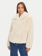 Płaszcze damskie - Guess Futro W0BL0N WDCH0 Beżowy Regular Fit - miniaturka - grafika 1