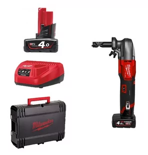 Milwaukee M12 FNB16-402X akumulatorowe skokowe nożyce do blachy 1,6 mm 12V 2x4,0Ah Li-Ion w walizce 4933479619 - Nożyce i noże - miniaturka - grafika 1