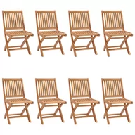 Fotele i krzesła ogrodowe - vidaXL Lumarko Składane krzesła ogrodowe, 8 szt., lite drewno tekowe! 3072806 - miniaturka - grafika 1
